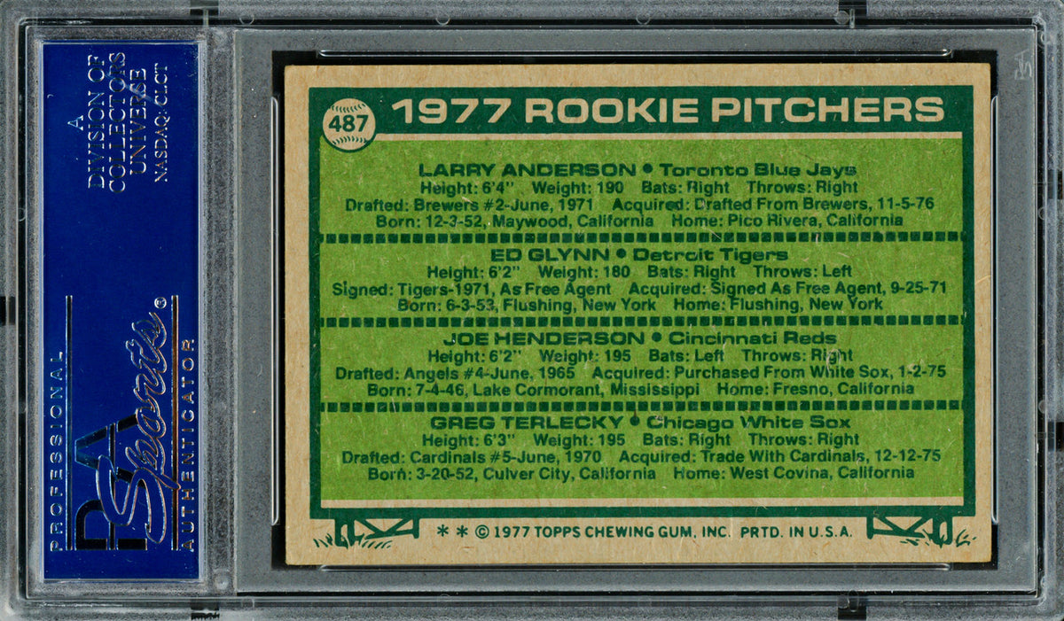 Larry Anderson & Ed Glynn Autographed 1977 Topps Rookie Card #487 PSA/DNA #83319372