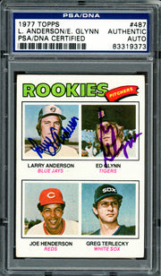 Larry Anderson & Ed Glynn Autographed 1977 Topps Rookie Card #487 PSA/DNA #83319373