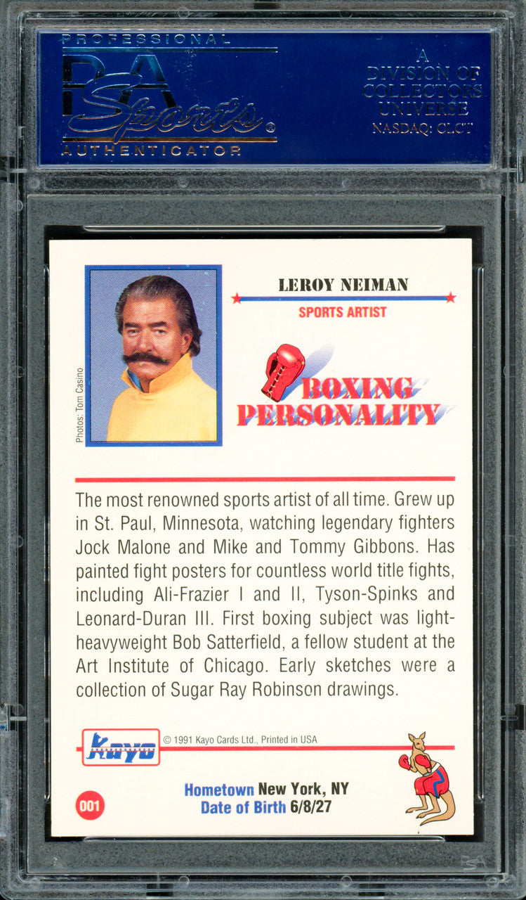Leroy Neiman Autographed 1991 Kayo Card #1 PSA/DNA #83300902