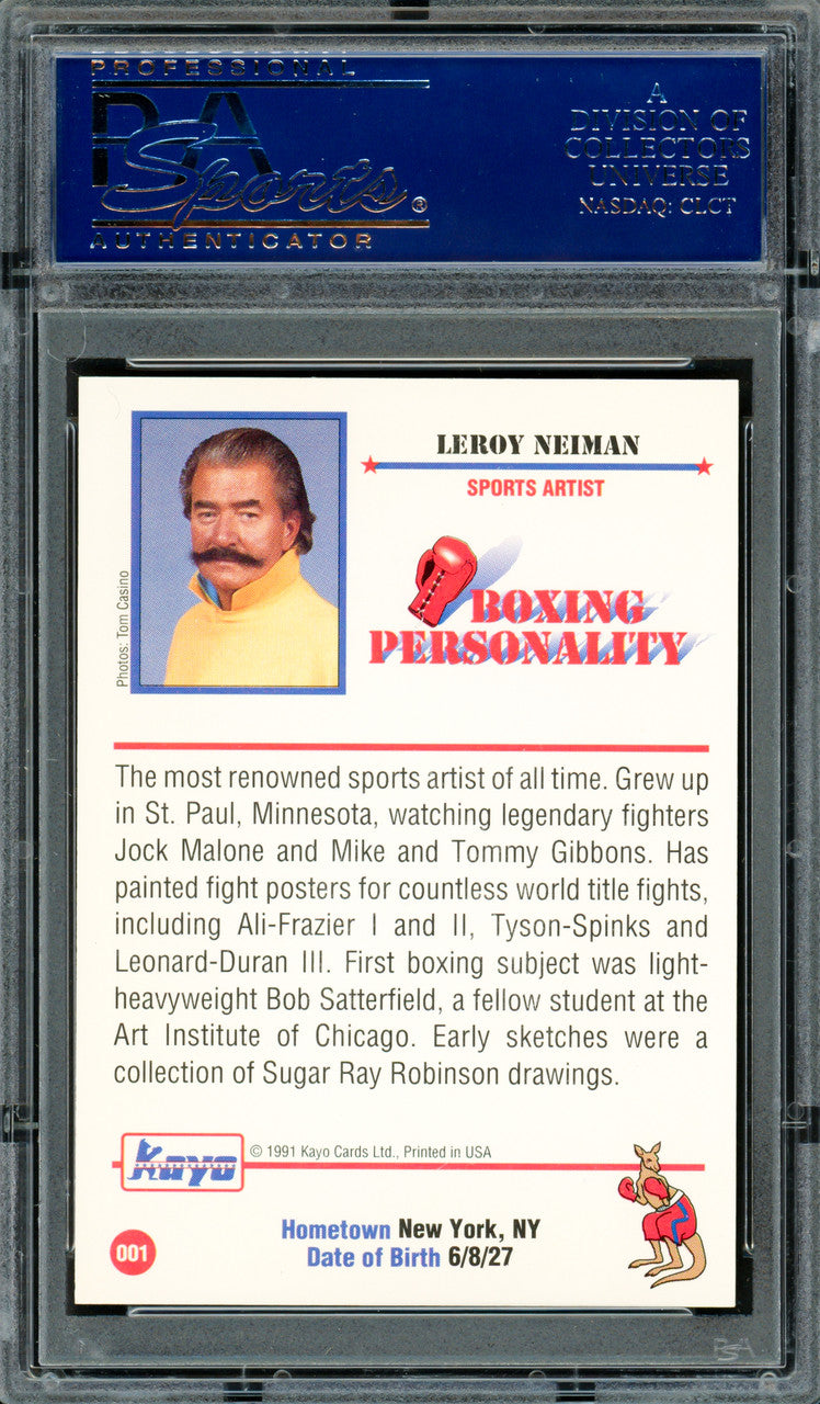 Leroy Neiman Autographed 1991 Kayo Card #1 PSA/DNA #83300903