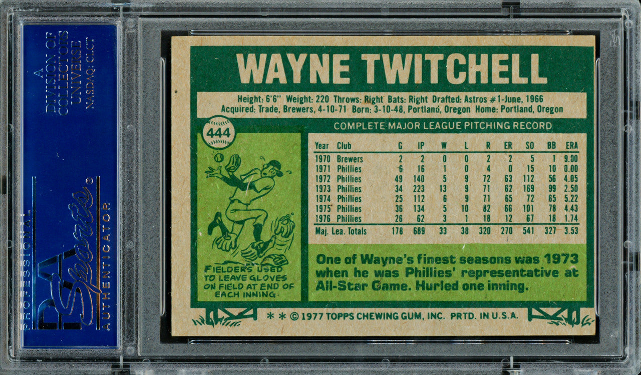 Wayne Twitchell Autographed 1977 Topps Card #444 Philadelphia Phillies PSA/DNA #83306643