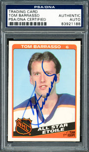 Tom Barrasso Autographed 1984-85 O-Pee-Chee Rookie Card #212 Buffalo Sabres PSA/DNA #83921188