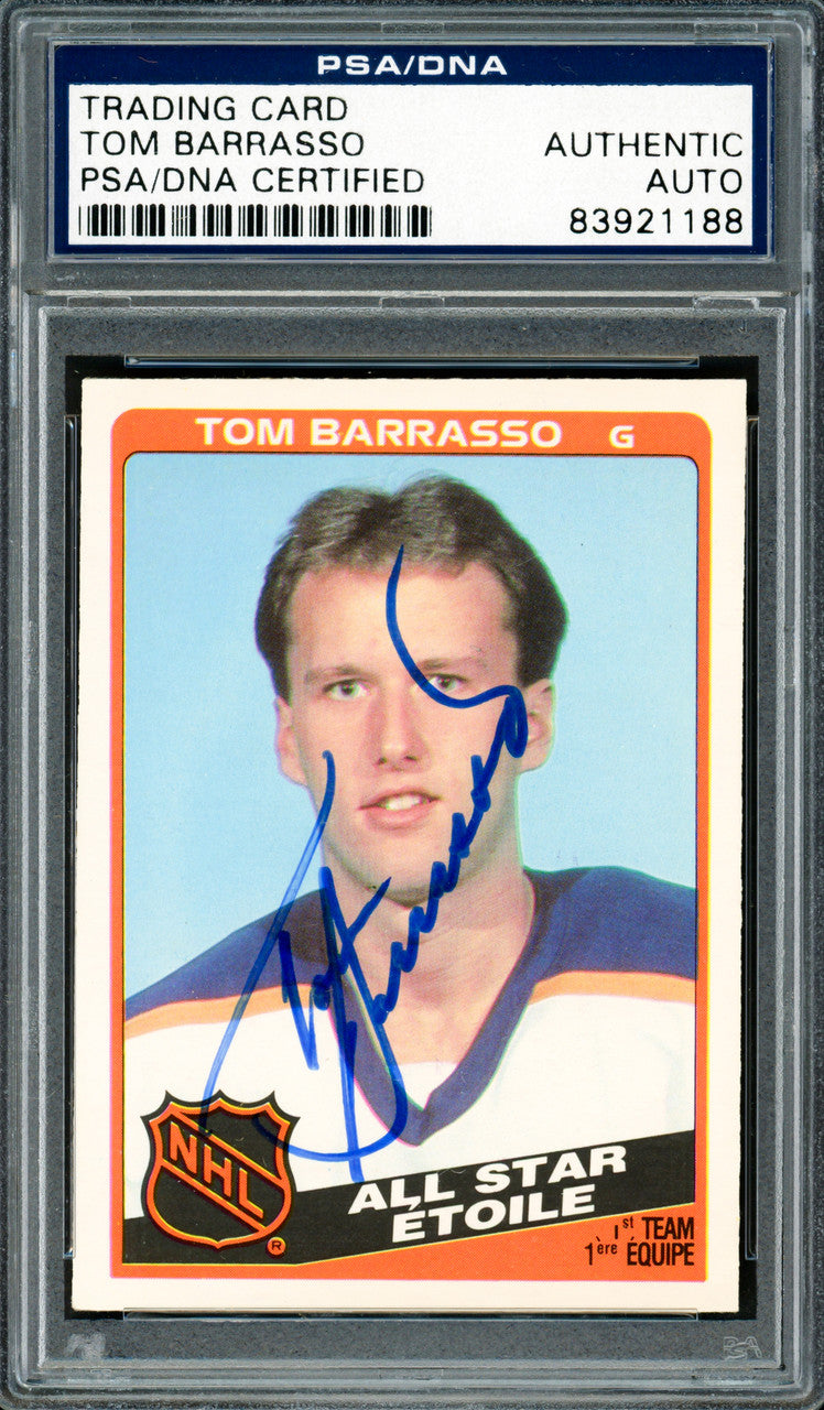 Tom Barrasso Autographed 1984-85 O-Pee-Chee Rookie Card #212 Buffalo Sabres PSA/DNA #83921188