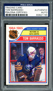 Tom Barrasso Autographed 1985-86 O-Pee-Chee Card #263 Buffalo Sabres PSA/DNA #83921155