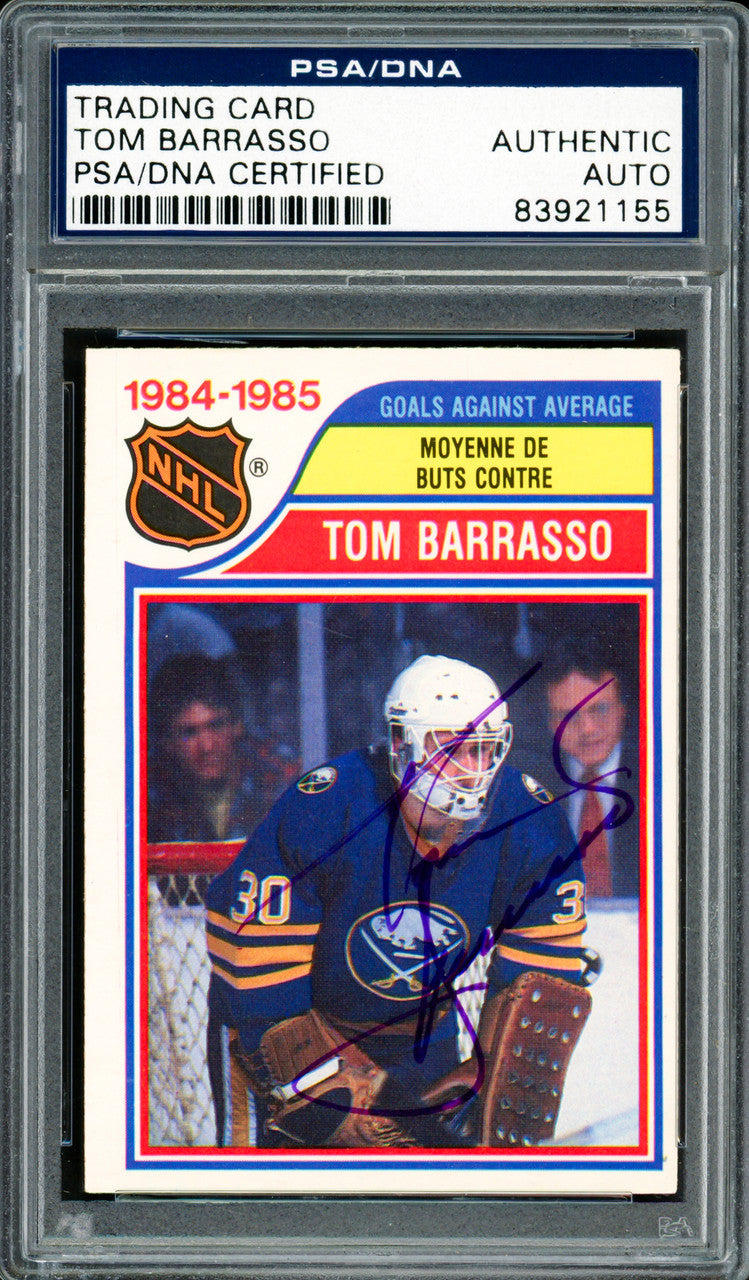 Tom Barrasso Autographed 1985-86 O-Pee-Chee Card #263 Buffalo Sabres PSA/DNA #83921155