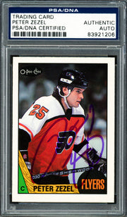 Peter Zezel Autographed 1987-88 O-Pee-Chee Card #71 Philadelphia Flyers PSA/DNA #83921206