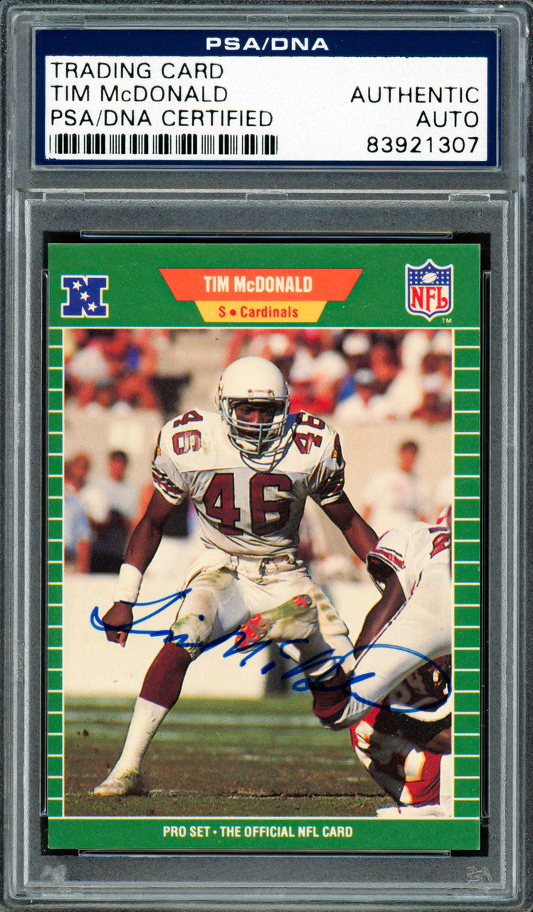 Tim McDonald Autographed 1989 Pro Set Rookie Card #329 Phoenix Cardinals PSA/DNA #83921307