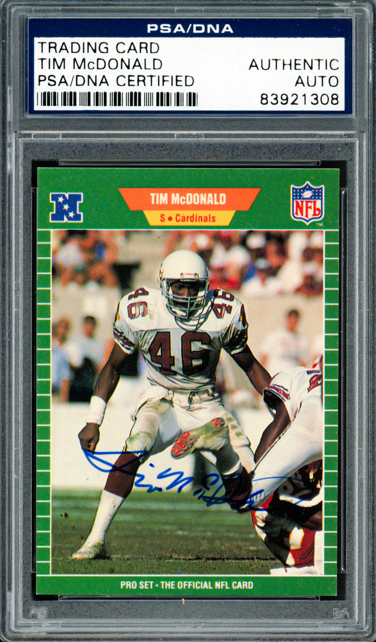 Tim McDonald Autographed 1989 Pro Set Rookie Card #329 Phoenix Cardinals PSA/DNA #83921308