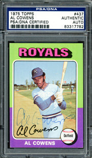 Al Cowens Autographed 1975 Topps Card #437 Kansas City Royals PSA/DNA #83317782