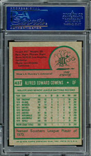 Al Cowens Autographed 1975 Topps Card #437 Kansas City Royals PSA/DNA #83317782