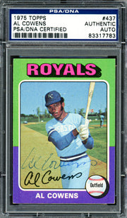 Al Cowens Autographed 1975 Topps Card #437 Kansas City Royals PSA/DNA #83317783