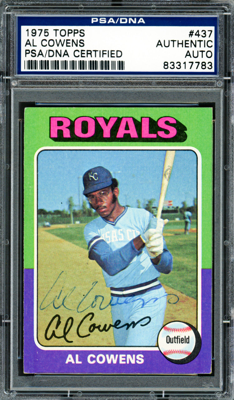 Al Cowens Autographed 1975 Topps Card #437 Kansas City Royals PSA/DNA #83317783