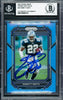 Emmitt Smith Autographed 2022 Panini Prizm Prizms Light Blue Card #85 Dallas Cowboys Beckett BAS #16900743
