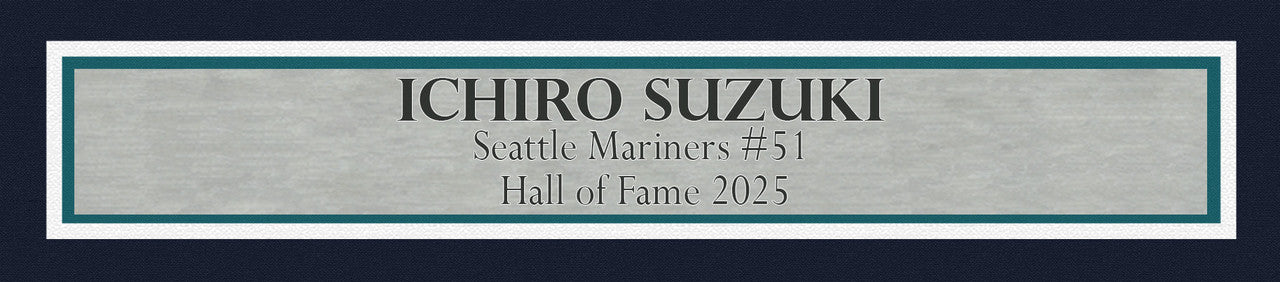 Seattle Mariners Ichiro Suzuki Autographed Framed Teal Nike Jersey IS Holo & "HOF 25" Beckett BAS Witness Stock #249473