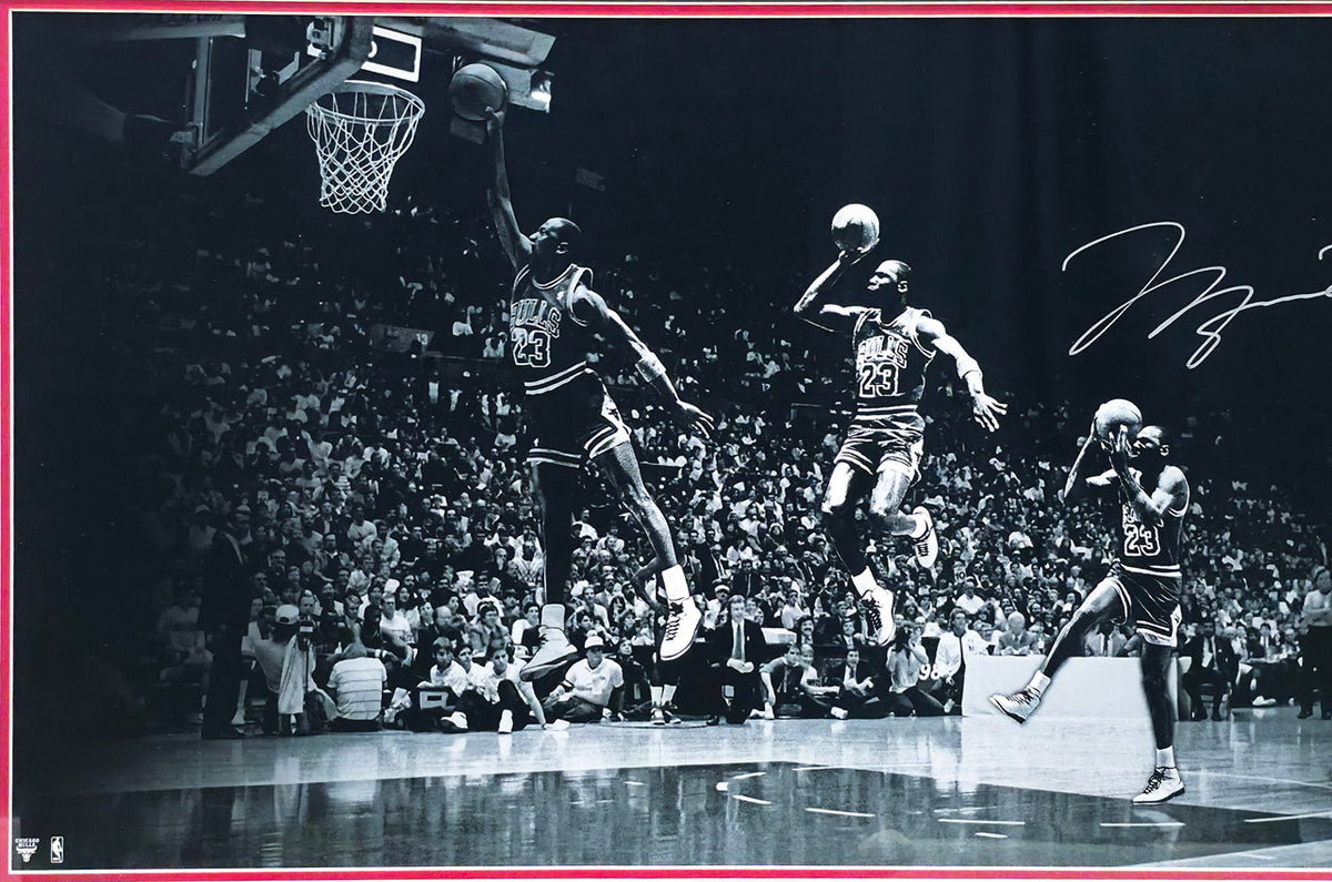 Michael Jordan Autographed Framed 18x36 'We Have Lift Off' Photo Chicago Bulls #1/123 UDA Holo #BAM86280