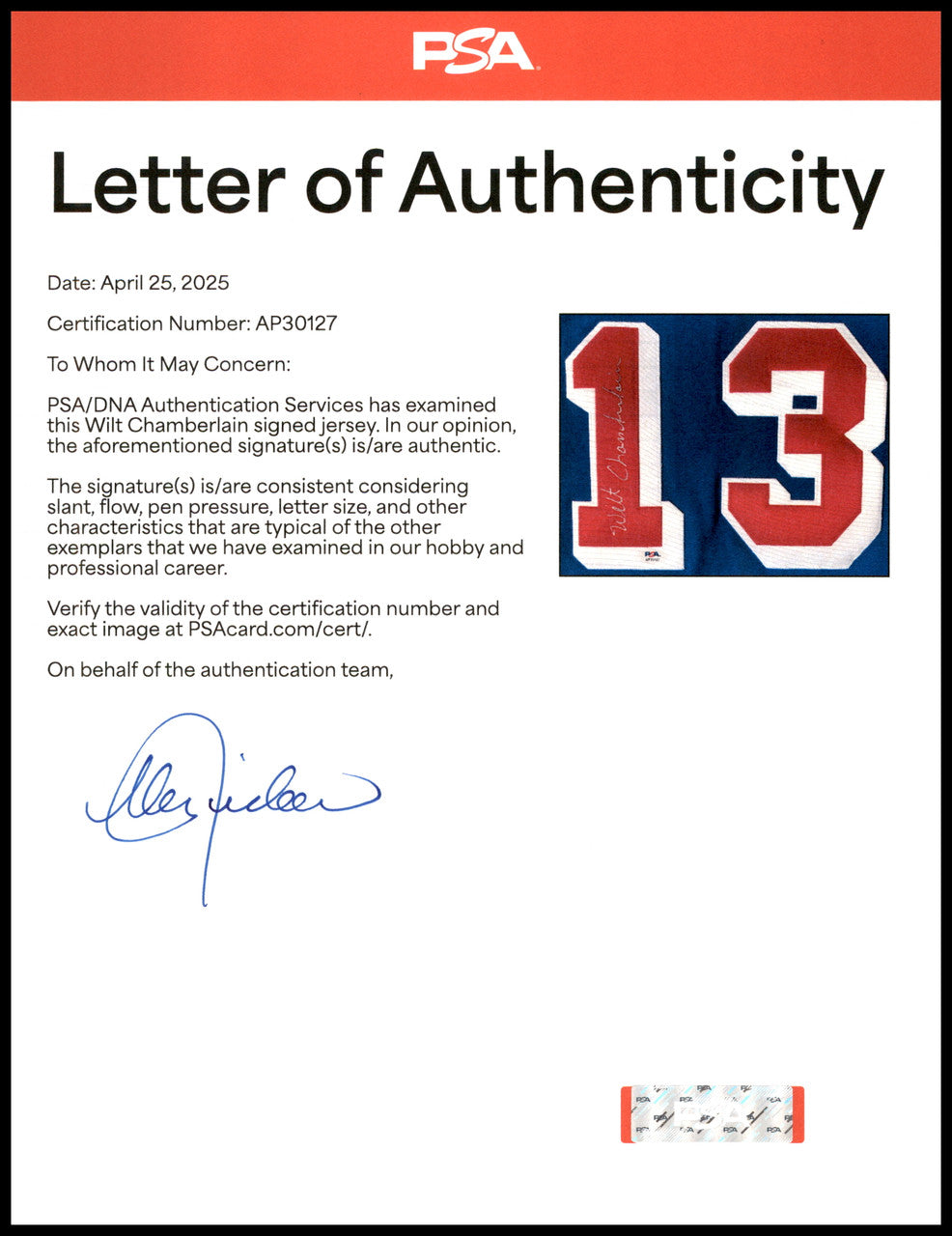 Philadelphia Warriors Wilt Chamberlain Autographed Framed Blue 1961-62 Mitchell & Ness Jersey JSA & PSA/DNA #AP30127