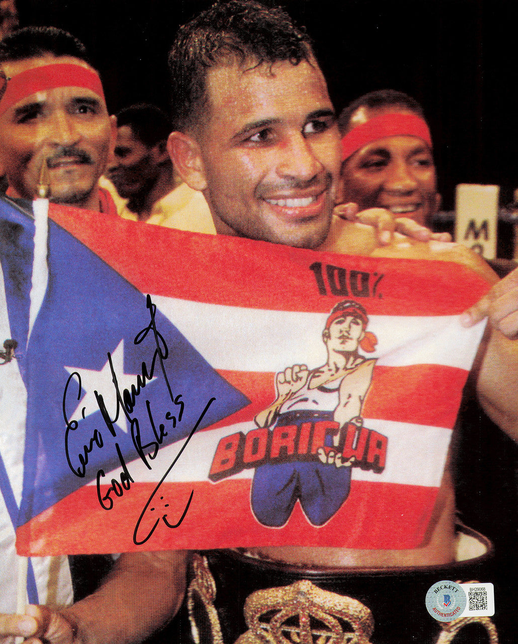 Erik Morel Autographed 8x10 Photo "God Bless" Beckett BAS QR #BH29068