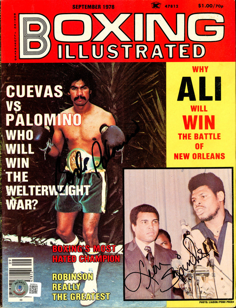 Carlos Palomino & Leon Spinks Autographed Boxing Illustrated Magazine Beckett BAS #BH29314