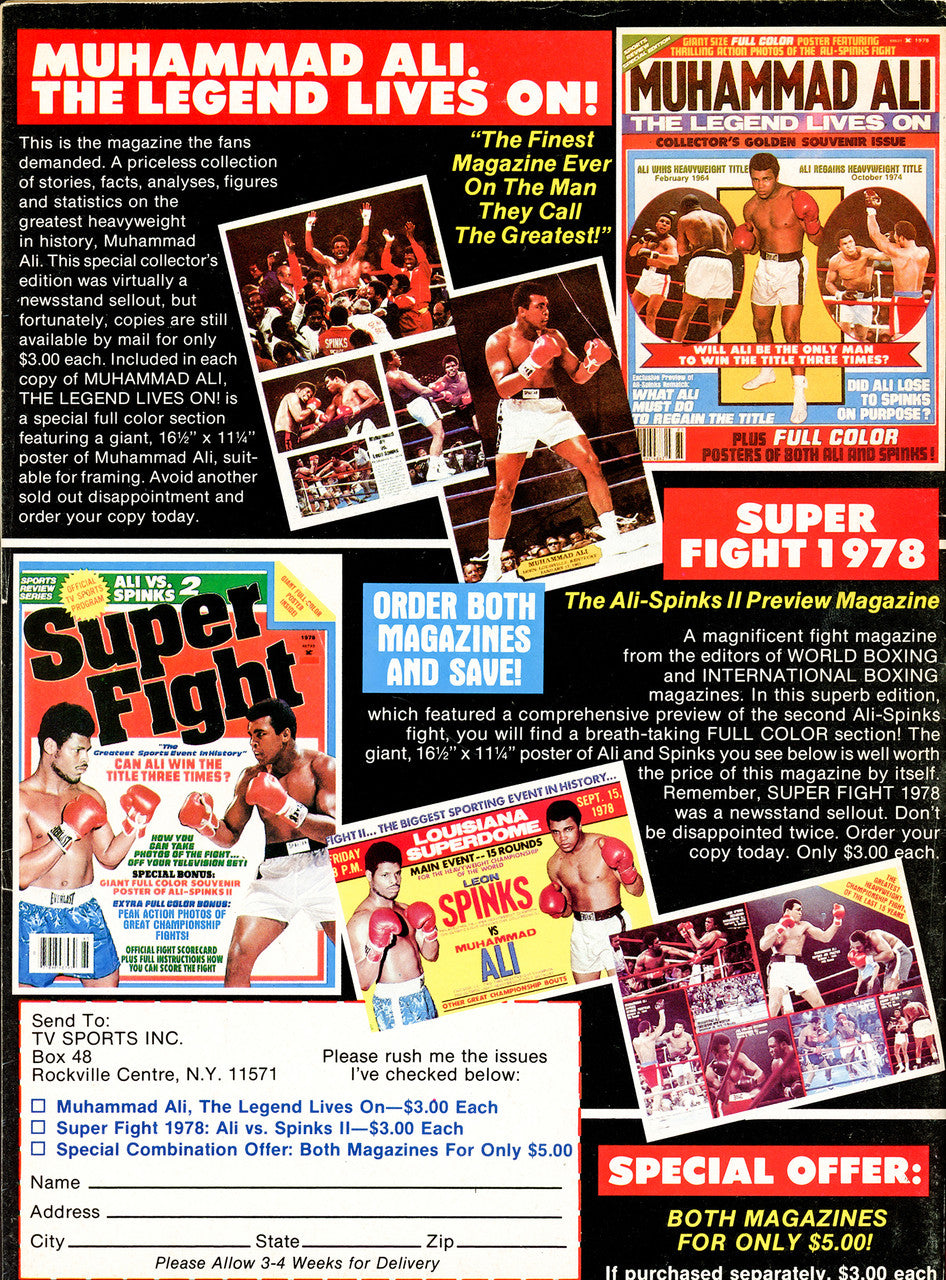 Howard Davis & Michael Spinks Autographed International Boxing Magazine Beckett BAS #BH29300