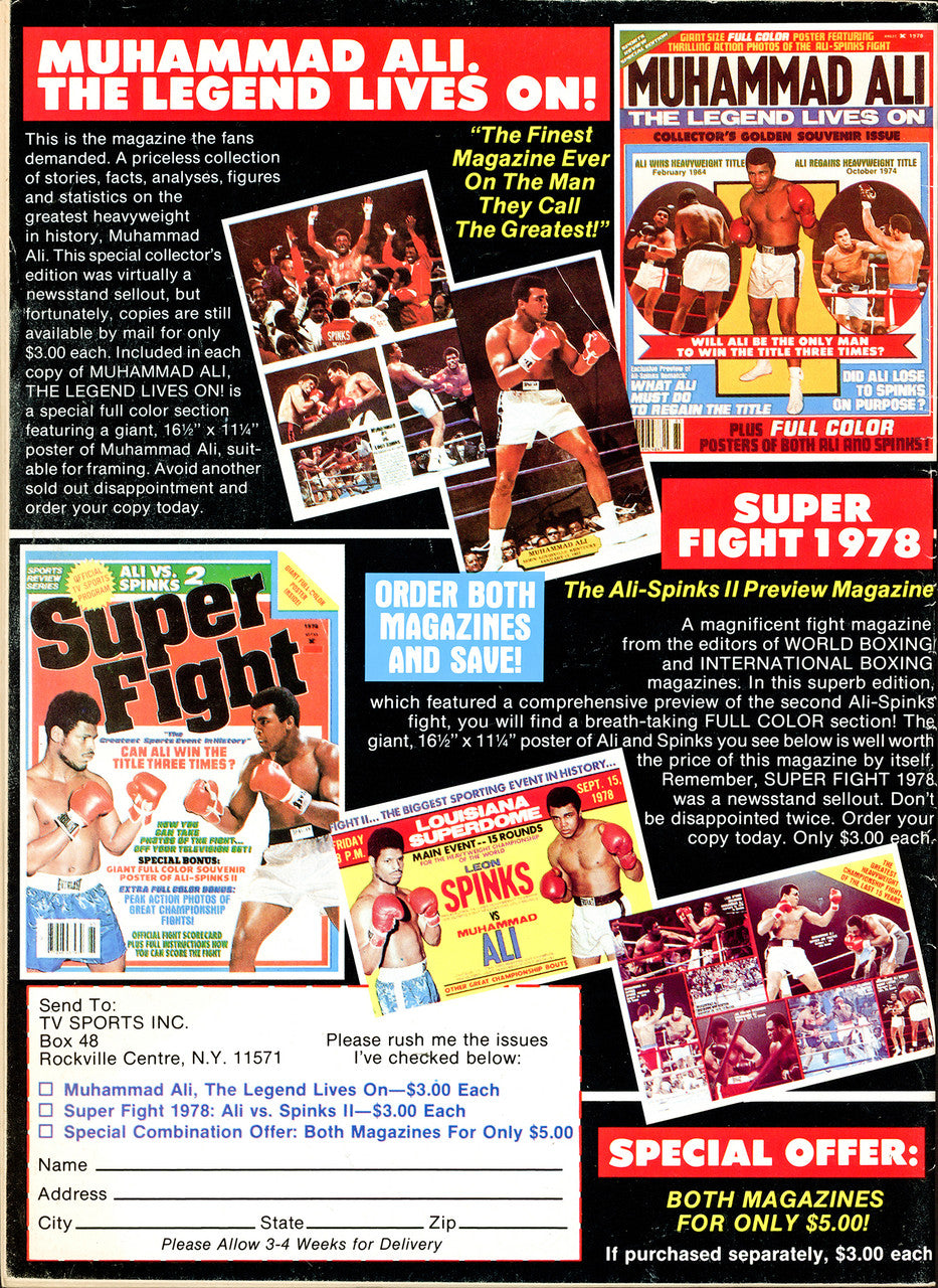 Michael Spinks & Emile Griffith Autographed Big Book of Boxing Magazine Beckett BAS #BH29299