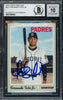 Fernando Tatis Jr. Autographed 2019 Topps Heritage Rookie Card #517 San Diego Padres Auto Grade Gem Mint 10 Beckett BAS Stock #220233