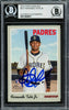 Fernando Tatis Jr. Autographed 2019 Topps Heritage Rookie Card #517 San Diego Padres Beckett BAS Stock #220234