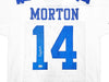 Dallas Cowboys Craig Morton Autographed White & Blue Jersey Beckett BAS QR Stock #233738