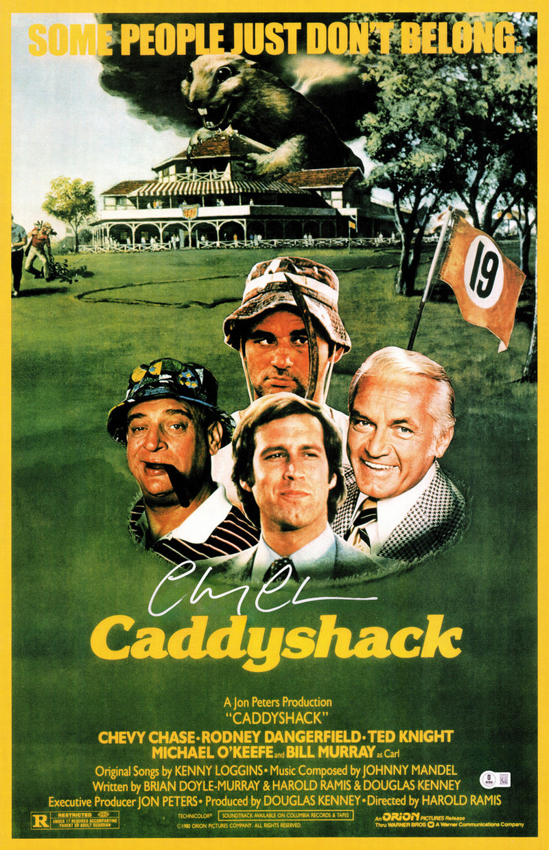 Chevy Chase Autographed 27x40 Caddyshack Movie Poster Beckett BAS Witness Stock #233716