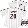 Philadelphia Phillies Mike Schmidt Autographed White & Red Nike Cooperstown Collection Jersey Size XXL Beckett BAS QR Stock #219043