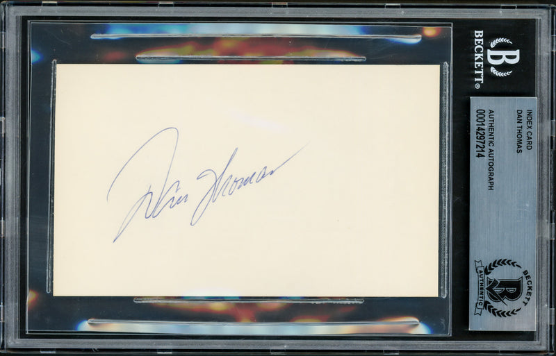 Dan Thomas Autographed 3x5 Index Card Milwaukee Brewers Beckett BAS #14297214