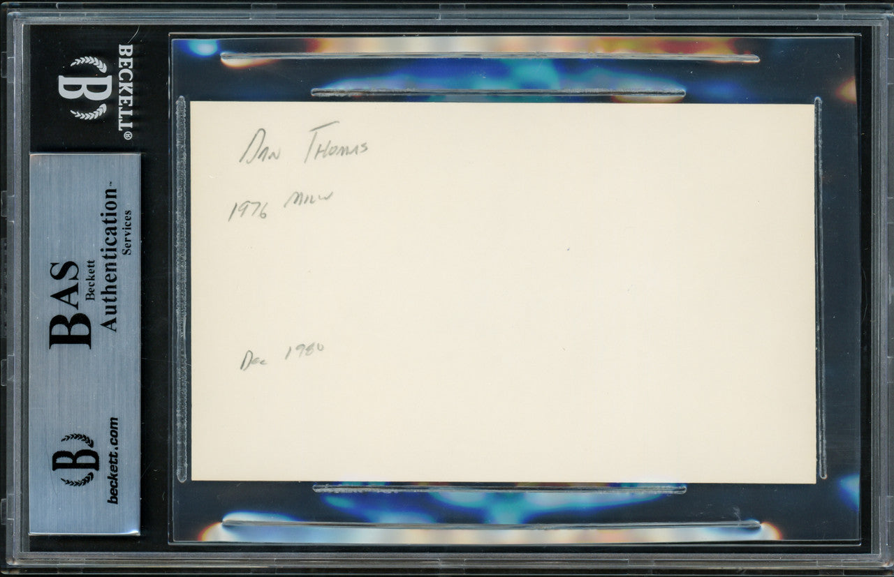 Dan Thomas Autographed 3x5 Index Card Milwaukee Brewers Beckett BAS #14297214