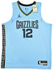 Memphis Grizzlies Ja Morant Autographed Light Blue Jordan Statement Edition Swingman Jersey Size 52 Beckett BAS QR Stock #218600