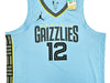 Memphis Grizzlies Ja Morant Autographed Light Blue Jordan Statement Edition Swingman Jersey Size 52 Beckett BAS QR Stock #218600
