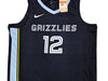 Memphis Grizzlies Ja Morant Autographed Dark Blue Nike Icon Edition Swingman Jersey Size 48 Beckett BAS QR Stock #218580