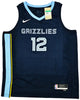 Memphis Grizzlies Ja Morant Autographed Dark Blue Nike Icon Edition Swingman Jersey Size 52 Beckett BAS QR Stock #218579