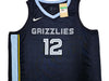 Memphis Grizzlies Ja Morant Autographed Dark Blue Nike Icon Edition Swingman Jersey Size 52 Beckett BAS QR Stock #218579