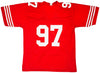 San Francisco 49ers Bryant Young Autographed Red Jersey "HOF 22" Beckett BAS Witness Stock #218751