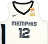Memphis Grizzlies Ja Morant Autographed White Nike Association Edition Swingman Jersey Size 48 Beckett BAS QR Stock #218582