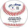 Mookie Betts Autographed Official 2018 World Series Logo MLB Baseball Boston Red Sox Beckett BAS QR Stock #218701