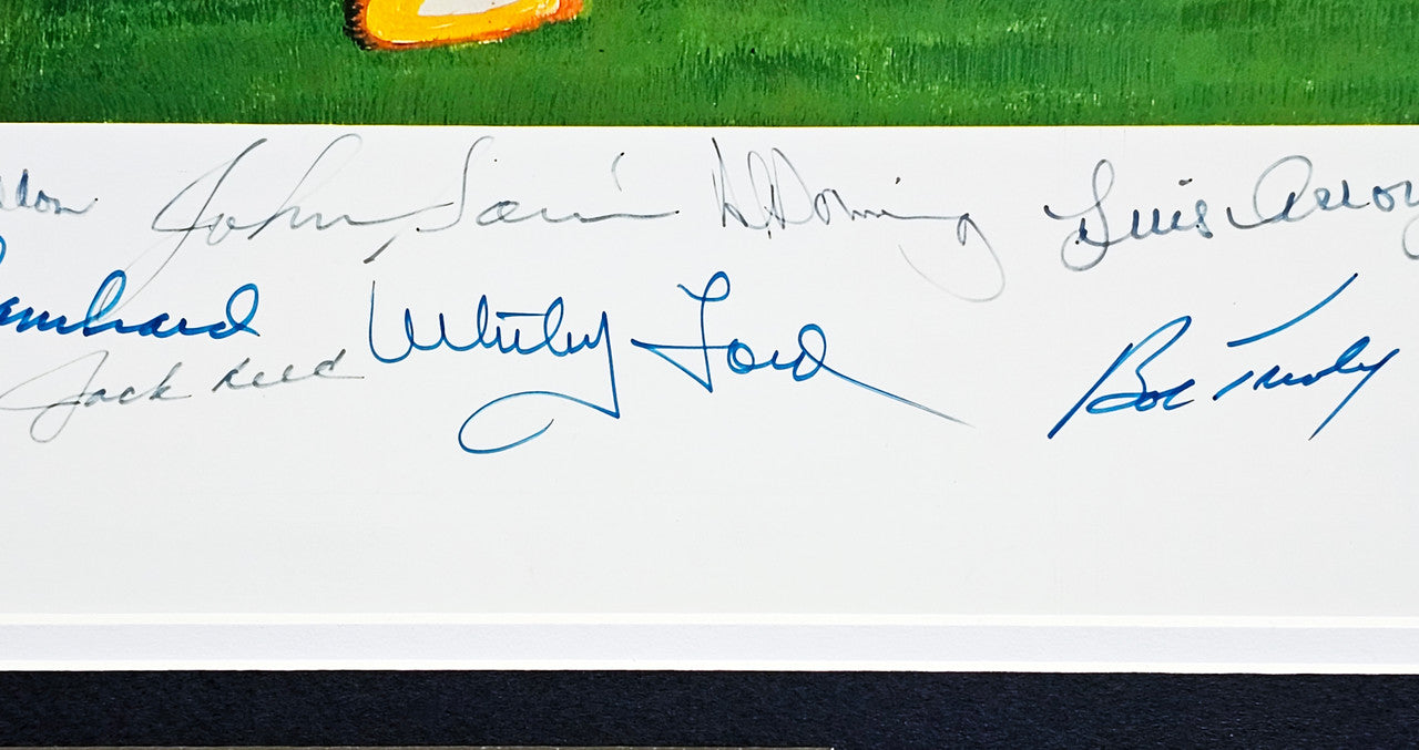 1961 New York Yankees Autographed Framed 24x36 Lithograph Photo With 34 Signatures Including Mickey Mantle & Yogi Berra #535/1000 PSA/DNA #AI03402