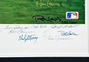 1961 New York Yankees Autographed Framed 24x36 Lithograph Photo With 34 Signatures Including Mickey Mantle & Yogi Berra #535/1000 PSA/DNA #AI03402