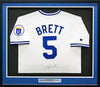 Kansas City Royals George Brett Autographed Framed White Russell Jersey JSA #Z93492