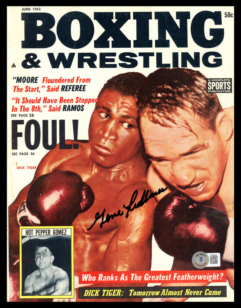 Gene Fullmer Autographed Boxing & Wrestling Magazine Beckett BAS QR #BH26943