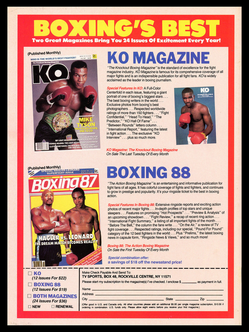 Michael Mike Spinks Autographed KO Magazine "Jinx" Beckett BAS QR #BH26934