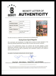 Joe Frazier, Danny Lopez & Bobby Chacon Autographed International Boxing Magazine Beckett BAS #AC56722