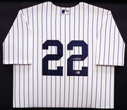 New York Yankees Juan Soto Autographed Framed White Pinstripes Nike Jersey Beckett BAS QR Stock #230201