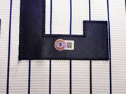 New York Yankees Juan Soto Autographed Framed White Pinstripes Nike Jersey Beckett BAS QR Stock #230201