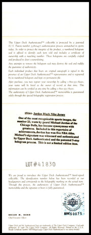 Chicago Bulls Michael Jordan Autographed Framed Black Nike Jersey UDA Holo #BAE60075