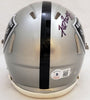 Fred Biletnikoff Autographed Oakland Raiders Flash Gray Speed Mini Helmet Beckett BAS Witness Stock #208233