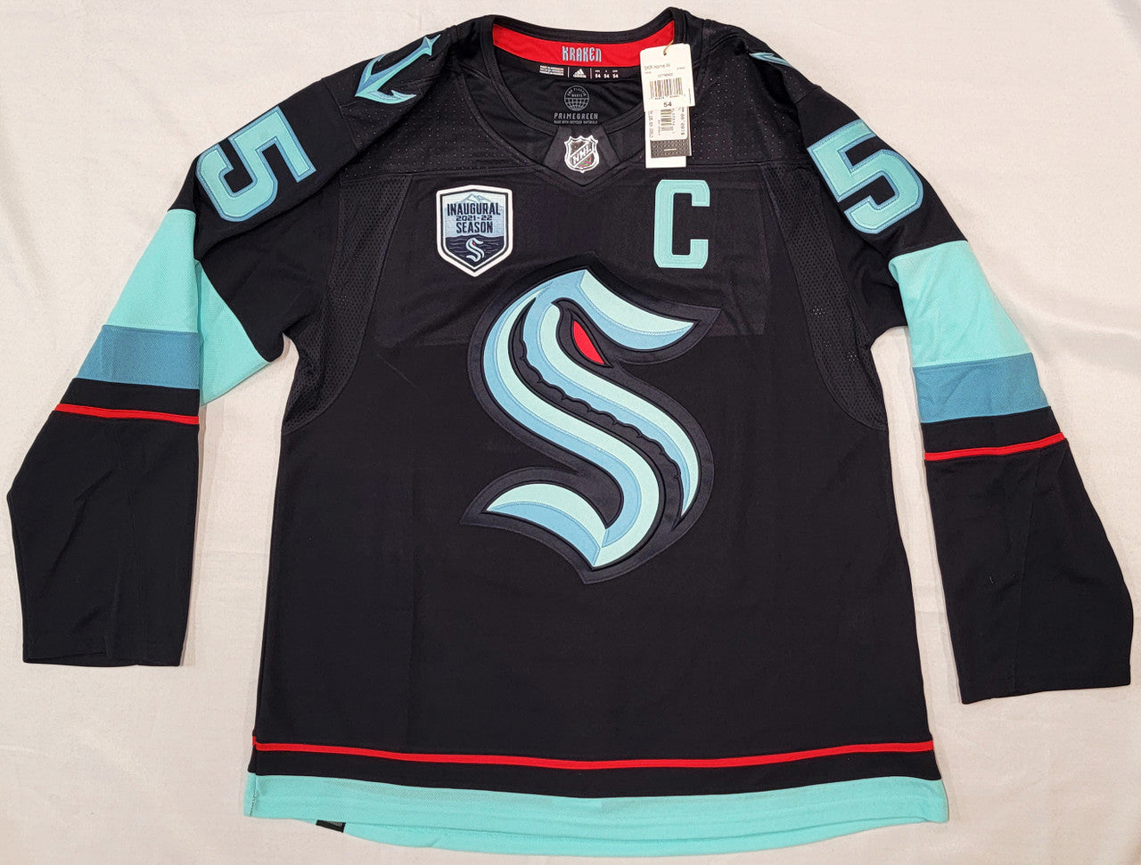 Seattle Kraken Mark Giordano Autographed Blue Adidas Authentic Jersey Size 54 With 2021-22 Inaugural Patch "1st Sea Captain" Fanatics Holo #B389979